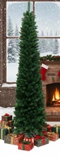 Tektrum 7-ft Artificial Christmas FIR Pencil Slim Tree for Small Space(1610D-17)