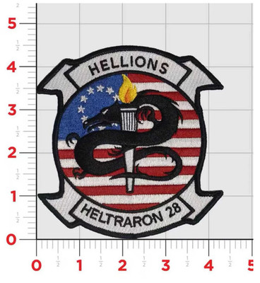NAVY HT-28 HELLIONS 4TH JULY 250TH ANNIVERSARY EMBROIDERED PATCH HOOK & LOOP