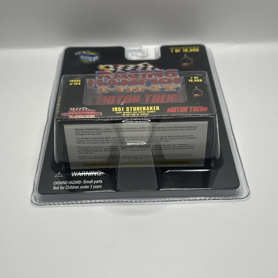 1998 Racing Champions Mint Motor Trend Series 1951 Burgundy Studebaker  NEW - Image 4 of 4