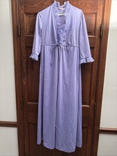 VTG JC Penny Loungewear Cottagecore Robe Purple Ruffle Tie Waist Small