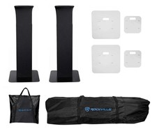  2 Rockville RTP32B Black or White Totem Moving Head Light Stands Scrims Bag