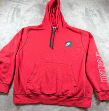 Nike Sportswear Just Do It Hoodie Mens XXL Red Pullover Spellout