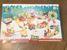 Advent Calendar Building Blocks , 12 in 1 24 Days Countdown Calendar Merry Xmas