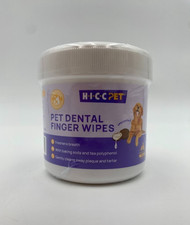 HI-CC PET Dental Finger Wipes Unscented Plaque  Tartar Pads for Dogs Exp 02/27