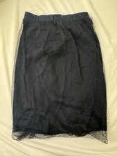 RARE 90s Vintage Issey Miyake Mesh Sheer Skirt Black