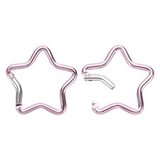 2pcs Star Shape Snap Hook Aluminum Alloy Star-Shaped Keychain Clip Pink
