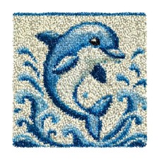 Yglnden Latch Hook Kits for Adults,DIY Rug Crafts 30x30cm/12"X12", Dolphin