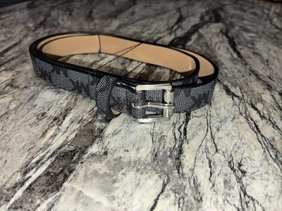 Michael Kors Reversible leather Belt - Black MK Logo / White  display picture 1