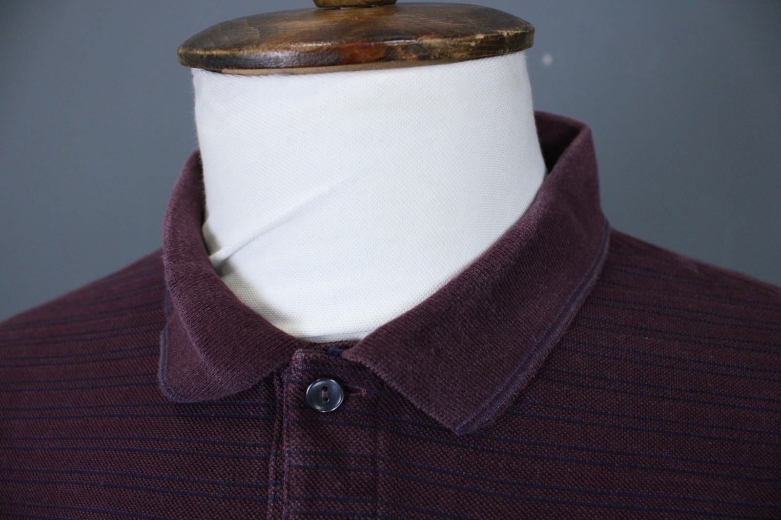 Lacoste Burgundy Striped Cotton Regular Long Sleeve Popover Polo Shirt Size 6 thumbnail 5