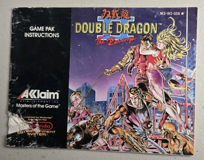 Double Dragon II 2 The Revenge  Nintendo NES Instruction Booklet Manual Only