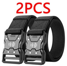 2pcs Tactical Waist Belt with Automatic Buckle Outdoor Adventure Accessory - NEW