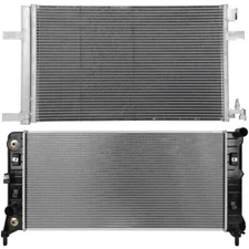 Aluminum Radiator&AC Condenser Cooling Kit For 2014-16 Chevy Impala LTZ/LT 3.6L