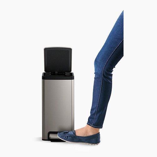 Kohler 6 Liter Stainless Steel Step Trash Can Bin, 2Pack, Lid, 1.6 Gal