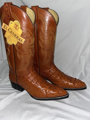 General Handmade Horn Back Cowboy Rodeo Boots Exotic Real Caiman Women’s Sz 8.5 - Picture 1 of 6