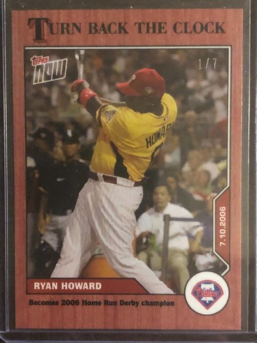 2020 Topps Now Turn Back the Clock #102 Ryan Howard Philadelphia Phillies 1/7 - Picture 1 of 2