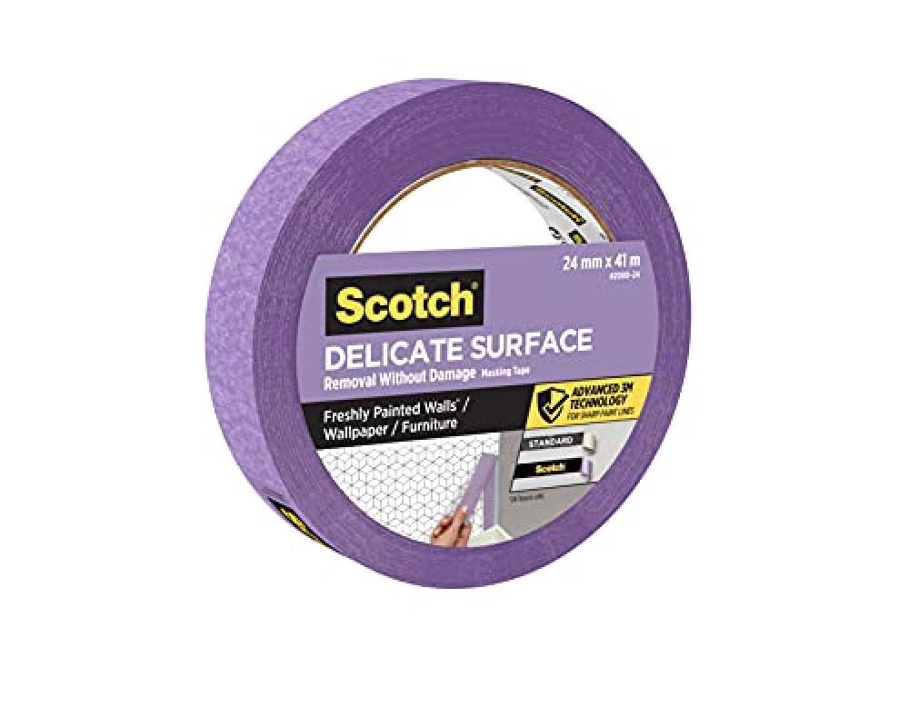 (TG. 24 mm) ScotchBlue Nastro adesivo per superfici delicate, 24 mm x 41 m, line