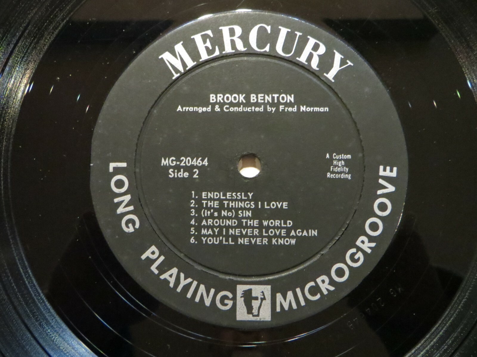 Brook Benton – Endlessly - 1959 - Mercury MG-20464 Vinyl LP VG+/VG+!!! thumbnail 4
