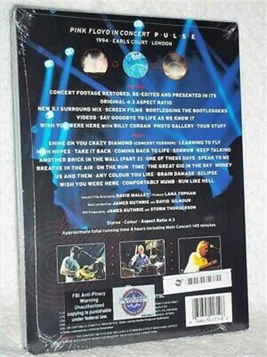 Pink Floyd - Pulse (DVD, 2005, 2-Disc Set) live concert Earls