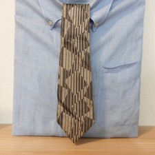 Gianni Versace Neck Tie Mens Gray White Geo Statement Cool Dress Adult ITALY