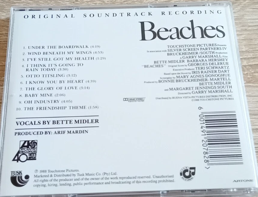 Bette Midler - Beaches - Original Soundtrack - CD-Album / Atlantic 1988, ATXD 24 - Bild 3 von 3