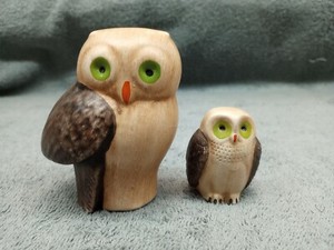 Vintage Pottery Owl Figurines