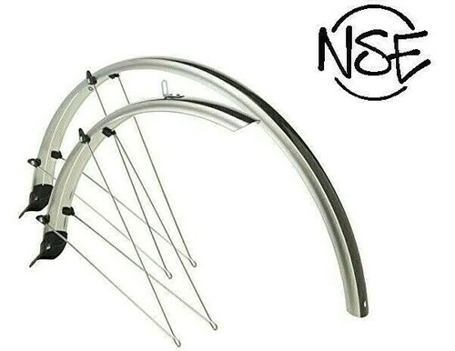 COPPIA PARAFANGHI 28 CITY BIKE IN ABS FINITURA SIMIL CARBONIO COMPLETI  ATTACCHI | eBay
