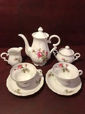 Beautiful Pink Rose  Breakfast Tea Set Japan