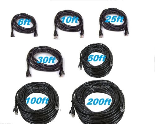 Cat 6 CAT6 Patch Cord Cable 500mhz Ethernet Internet Network LAN RJ45 UTP BLACK - Afbeelding 1 van 16