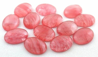 Two 19.5mm to 20mm x 15mm to 15.5mm Oval Cherry Quartz Cabochon CQC7GAR/101123