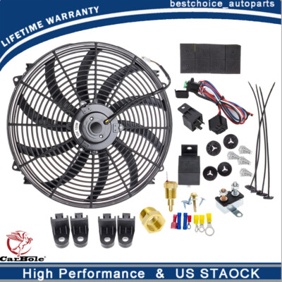 16'' Universal Slim Fan 3500FCM Push Pull Electric CAR Radiator Cooling 12V Kit