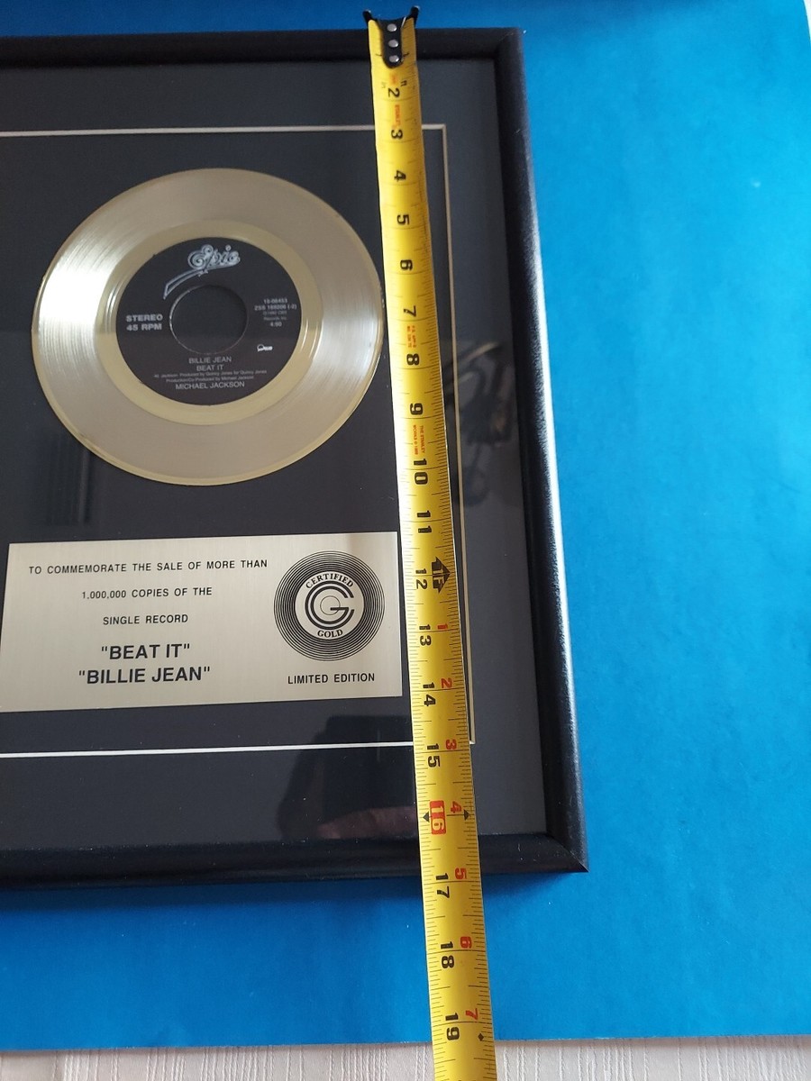 Michael Jackson BEAT IT Billie Jean 45 Single GOLD RECORD Limited