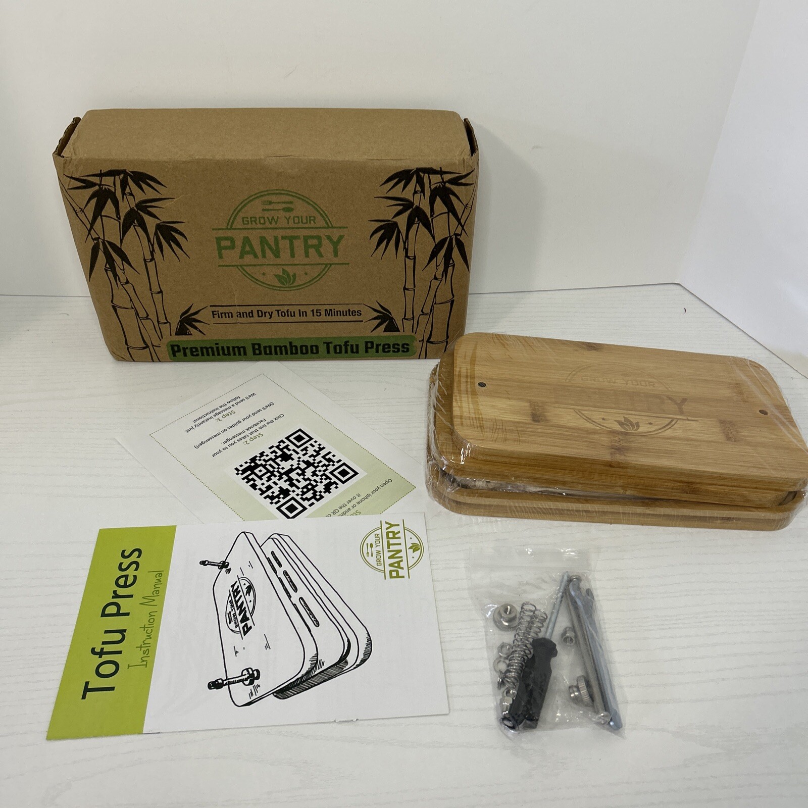 Tofu Press by Grow Your Pantry Bamboo Wooden Design With a Stainless