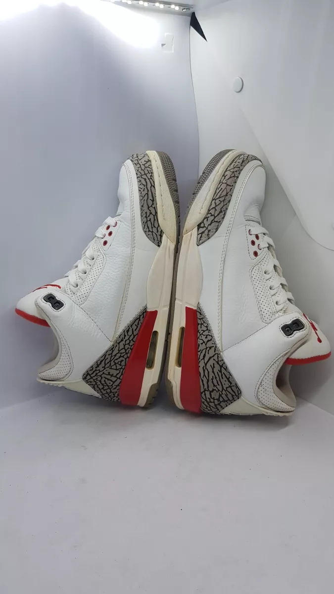 Nike Air Jordan Men Retro 3 Katrina Hall Of Fame Red White 136064 116 Size 8