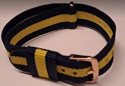 Cinturino Nato in nylon 18 tipo Raf Blue Navy/Giallo fibbia