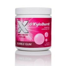 Xyloburst All Natural Aspartame Free Bubble Gum Xylitol Gum 100 Count Jar
