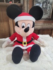 Vintage Applause Santa Christmas Mickey Mouse Plush 1986 GOOD