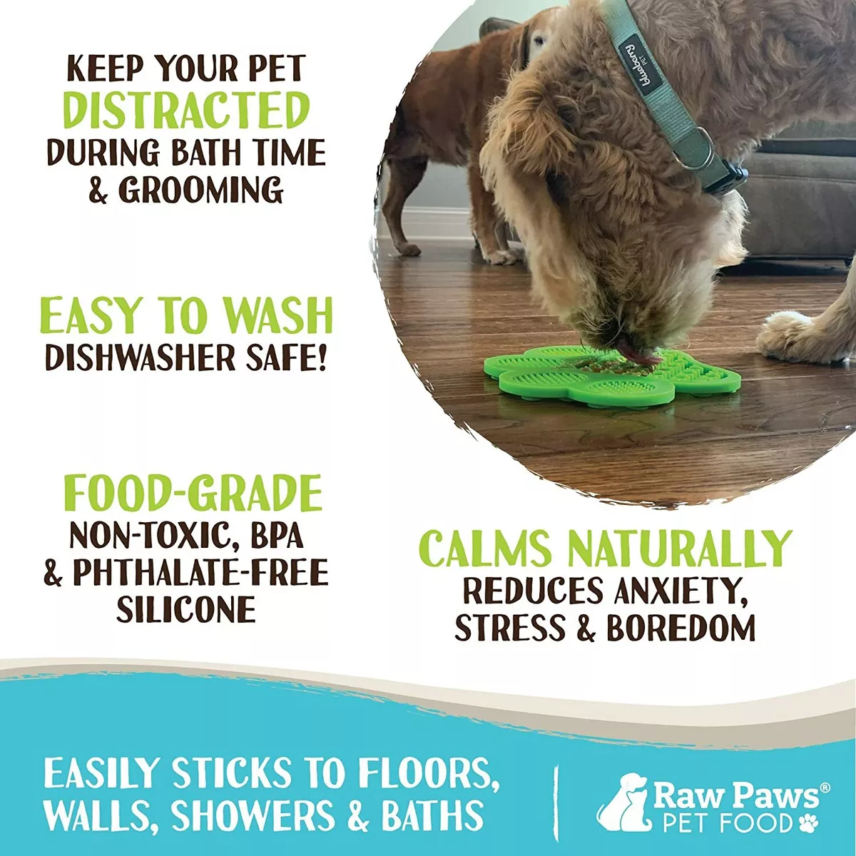 Raw Paws Lick Pad Mat for Dogs & Cats, 2-ct - Boredom Busters for