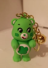 CARE BEAR KEYCHAIN/BAG CLIP 3D W/BELL "GOOD LUCK BEAR"  NEXT DAY SHIPPING