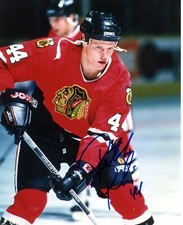 Pat Poulin  Autographed 8x10 Chicago Blackhawks   # S272