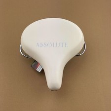 WHITE DELUXE CRUISER BICYCLE SADDLE W/ CRASH RAIL VINTAGE SCHWINN TANK BIKE SEAT