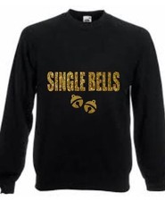 Single bells funny joke glitter Christmas sweater jumper xmas ladies