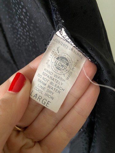 Vintage 1980s Black Christian Dior Robe Lace Rosette Sexy - Picture 4 of 8