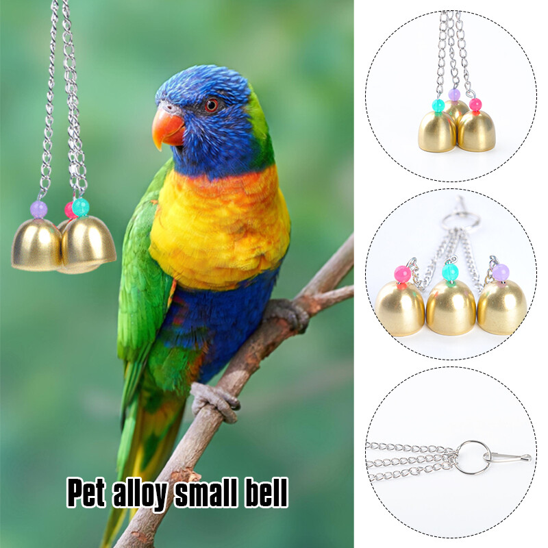 Parrot Toys Hanging Alloy Bells Cage Wind Chimes Budgie Bird Pet