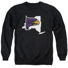 Hunter College Adult Crewneck Sweatshirt State Shape, Black, S-3XL