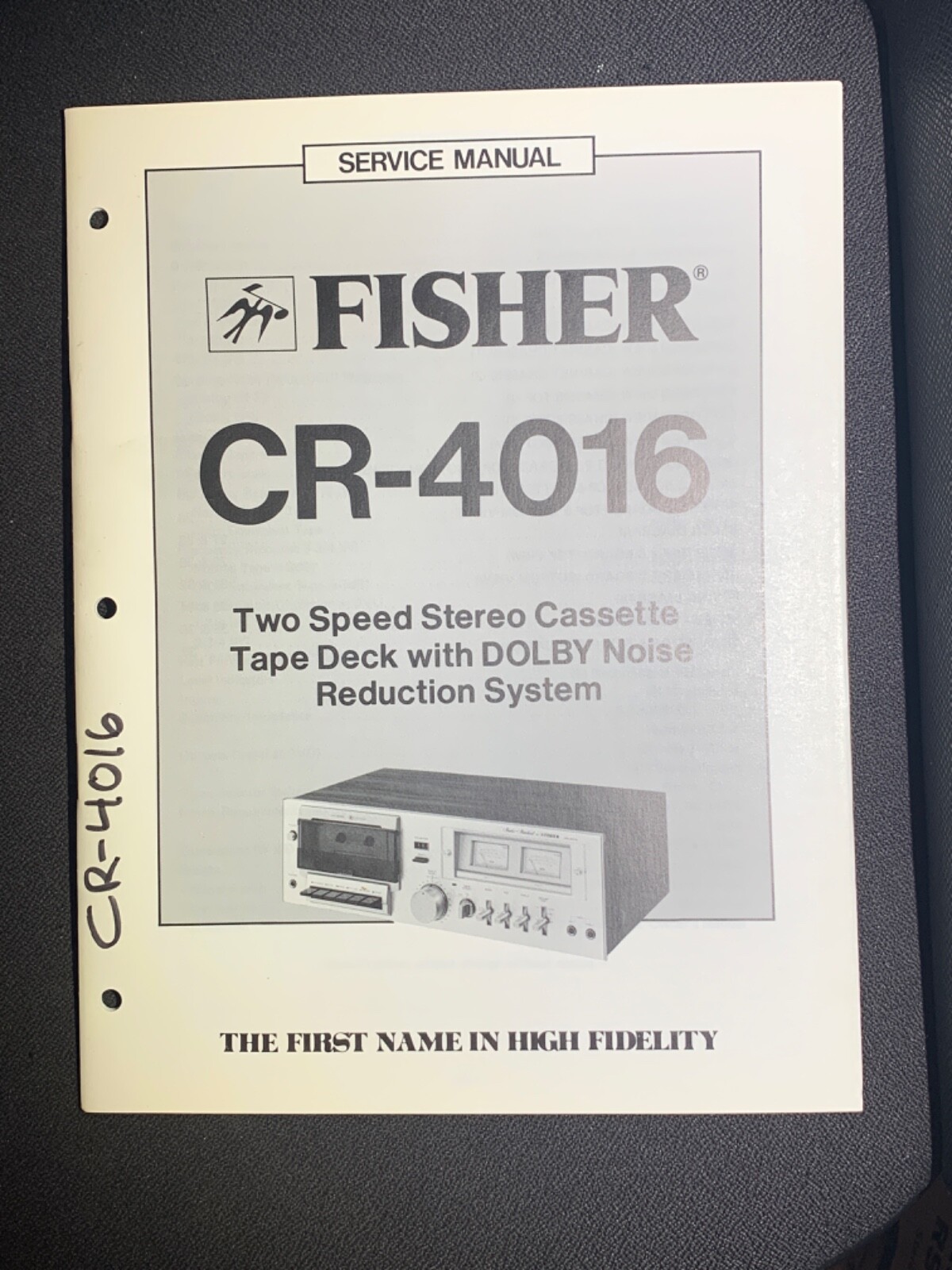 Fisher CR-4016 Two Speed Stereo Cassette Deck Service Manual Original