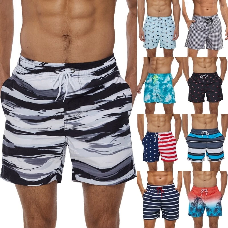Mens Elastic Waist Baggy Beach Swim Shorts Casual Spa Holiday