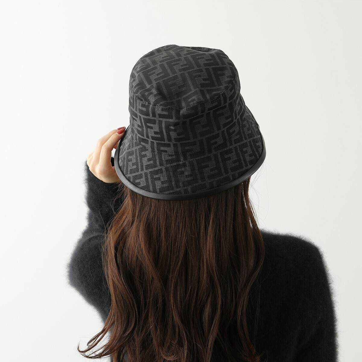 FENDI Hat Men's FENDI Textile Bucket Hat DARK BROWN TABACCO FXQ801
