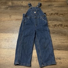Carhartt Bib Overalls 3T Boys Girls Denim Sanforized Master Cloth Classic Jean