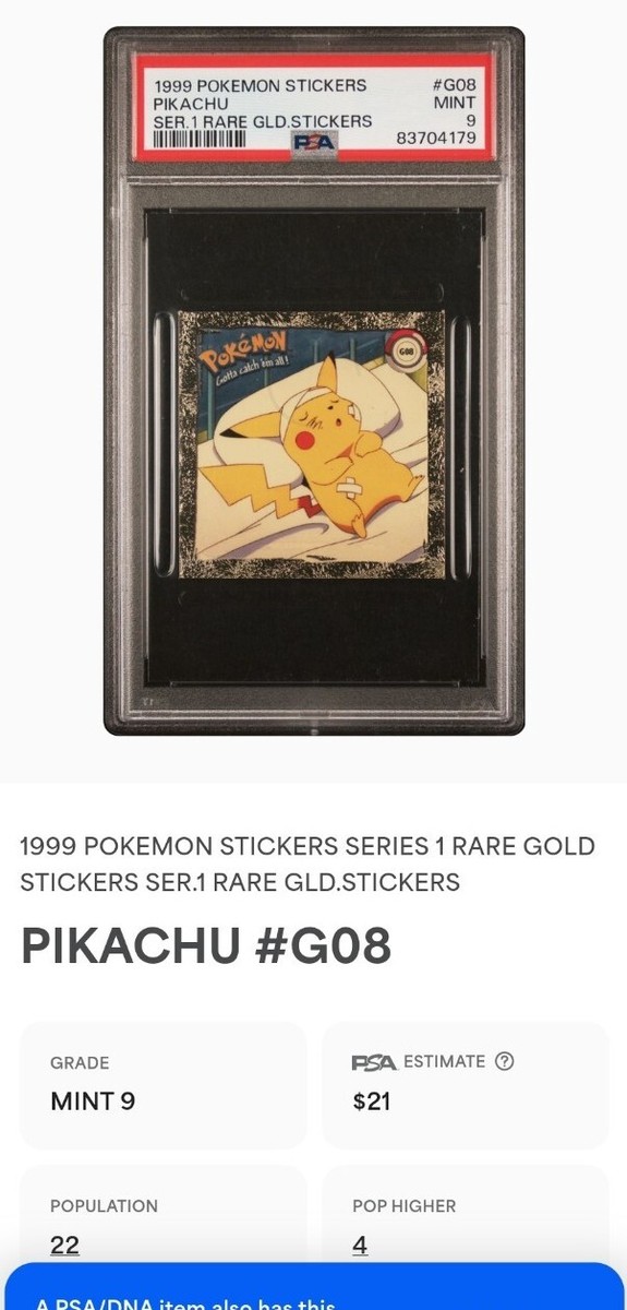 【PSA8】1999年　平成レトロ　シールダスピカチュウ PSA8】1999年 平成レトロ シールダスピカチュウ - メルカリ