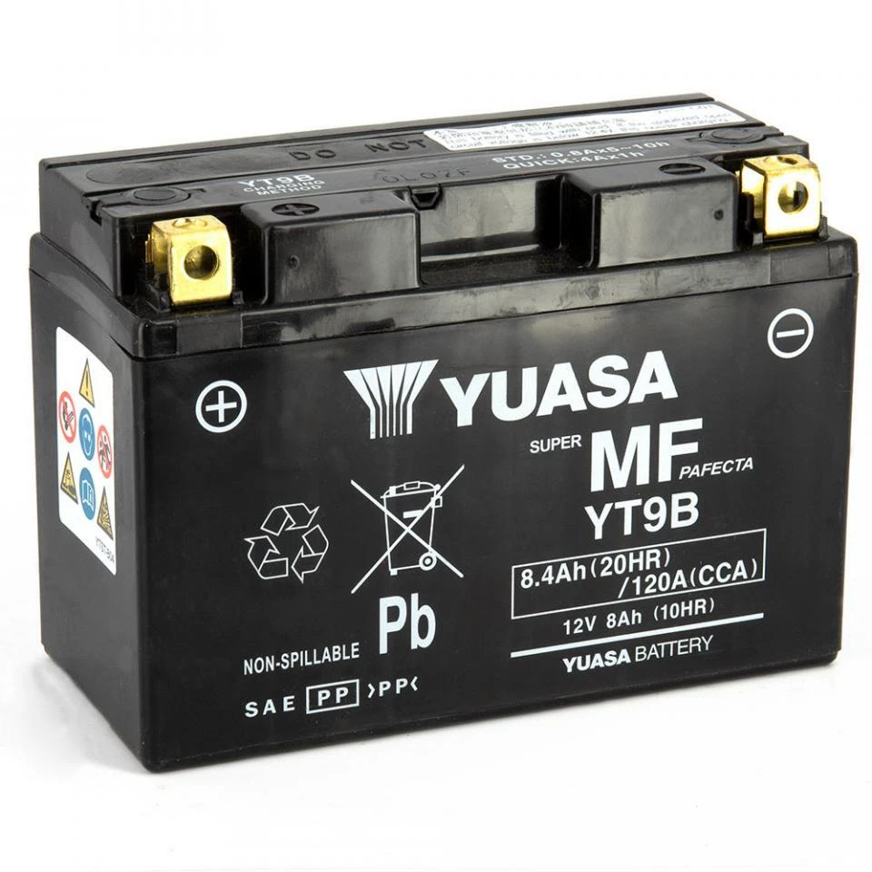 Batterie SLA Yuasa pour Moto Derbi 659 Mulhacen 2006 à 2009 YT9B / 12V 8.4Ah - Photo 3/4